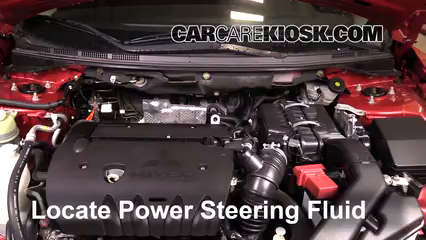 2012 Mitsubishi Lancer SE 2.4L 4 Cyl. Power Steering Fluid Check Fluid Level
